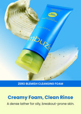 Numbuzin No.0 sulfur cleansing foam blue tube and creamy texture
