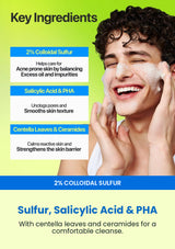 Numbuzin No.0 cleansing foam with sulfur salicylic acid PHA centella and ceramides