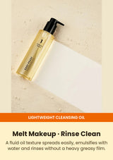 Numbuzin No.1 Easy Peasy Cleansing Oil bottle on a warm textured background