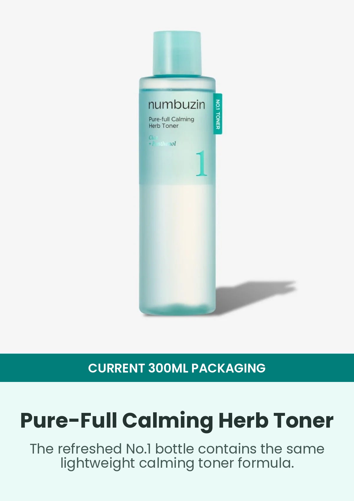 Numbuzin No.1 Pure-full Calming Herb Toner 300ml current white package
