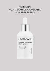 Numbuzin Ceramide AHA Glazed Skin Prep Serum bottle on a gray background