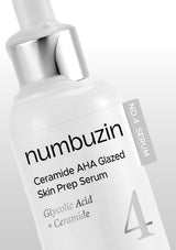 Numbuzin Ceramide AHA Glazed Skin Prep Serum bottle on a white background