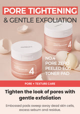 Numbuzin No.4 toner pads for pore tightening and gentle exfoliation