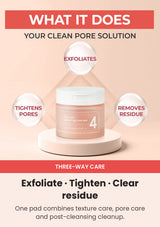 Numbuzin No.4 toner pads exfoliate, refine pores and remove residue