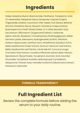 Full ingredients for Numbuzin No.5+ Glutathione Vitamin Concentrated Serum