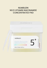 Numbuzin No.5+ Vitamin Niacinamide Concentrated Toner Pads 180ml jar
