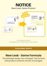 Numbuzin No.5+ toner pads previous and new packaging comparison with unchanged formula