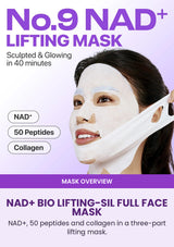 Numbuzin No.9 NAD+ lifting mask overview with peptides and collagen