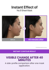 Numbuzin No.9 mask side-profile result after 40 minutes