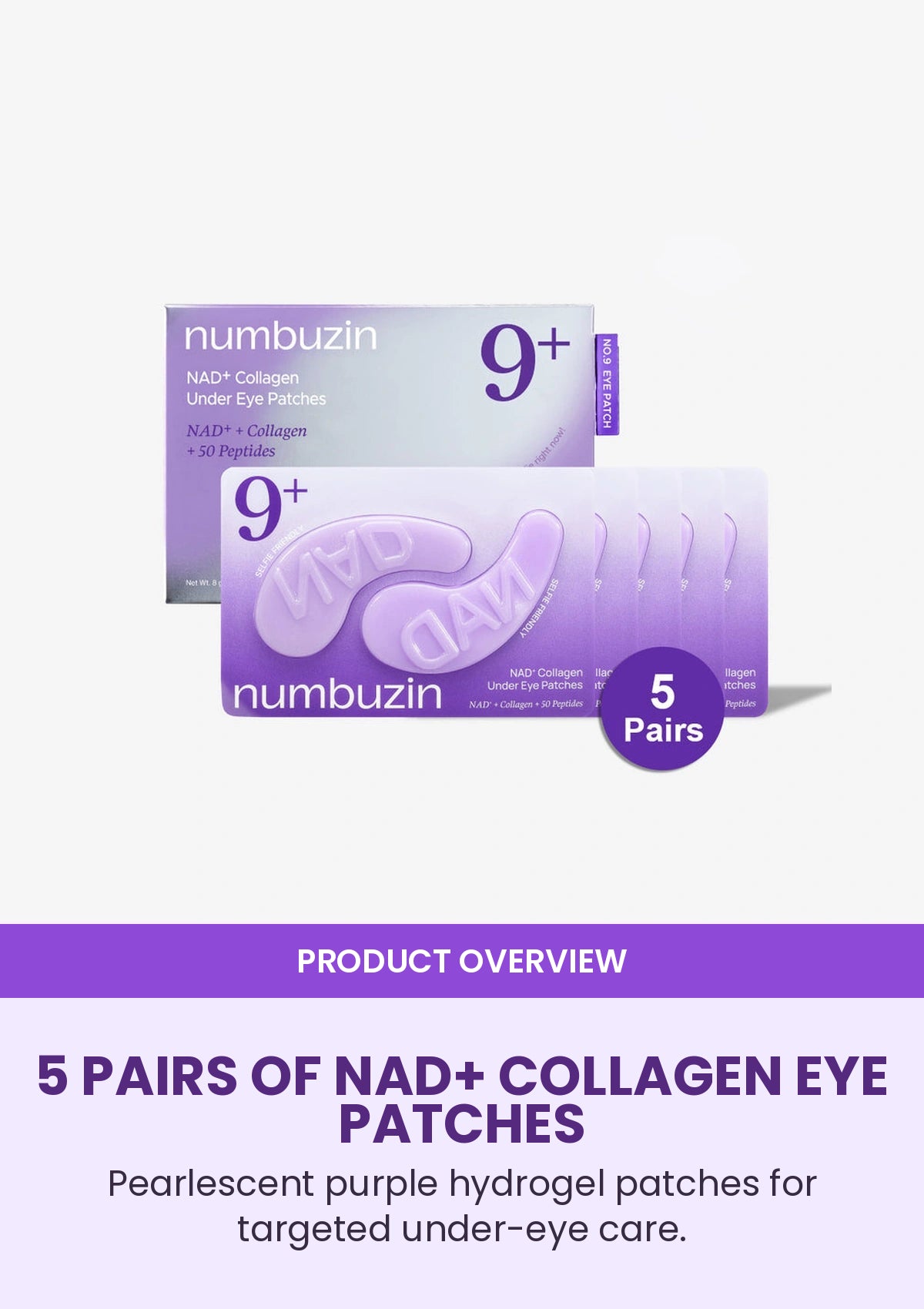 NUMBUZIN No.9 NAD+ Collagen Under Eye Patches product overview