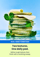 Numbuzin No.0 dual-sided toner pads stacked with centella leaves