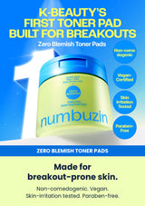 Numbuzin No.0 toner pads built for breakout-prone skin