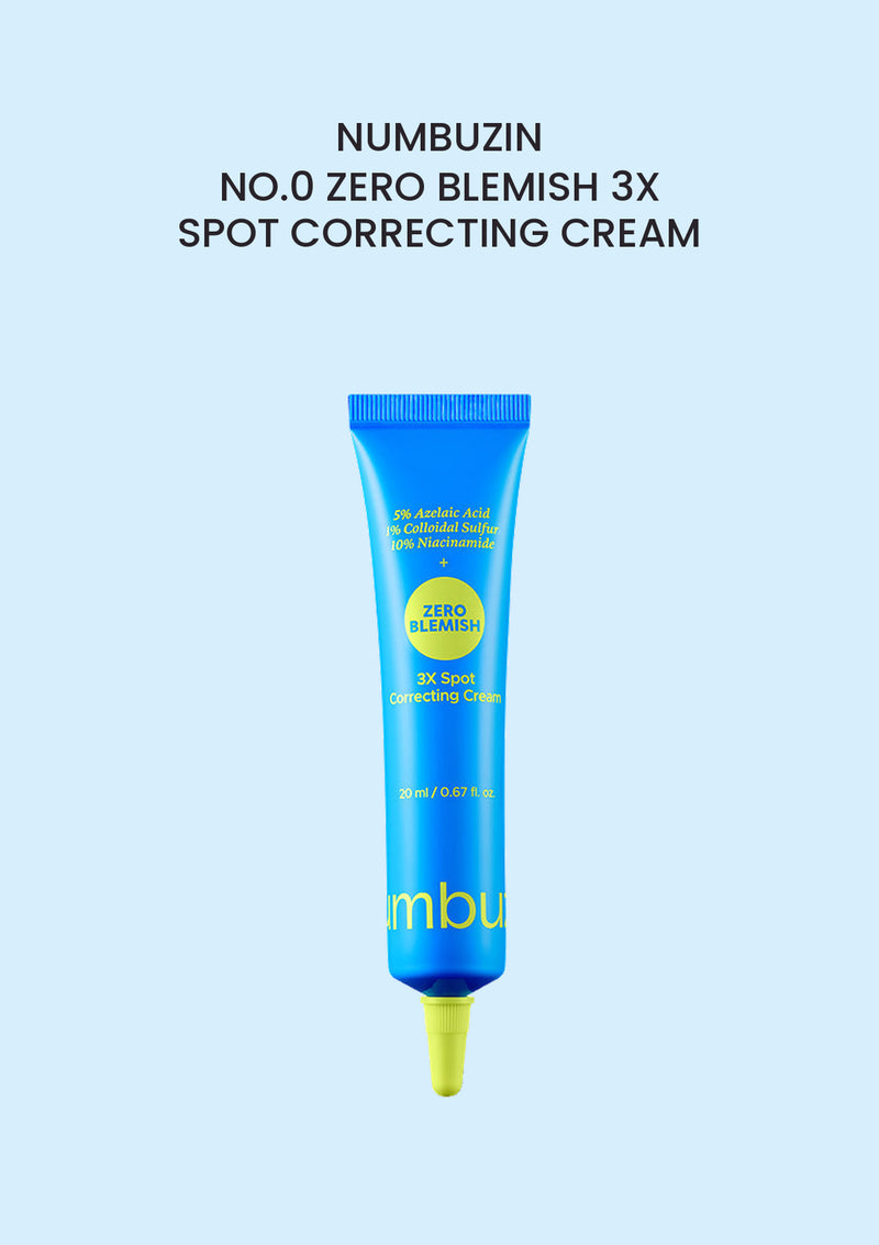 Numbuzin No.0 Zero Blemish 3X Spot Correcting Cream 20ml blue tube