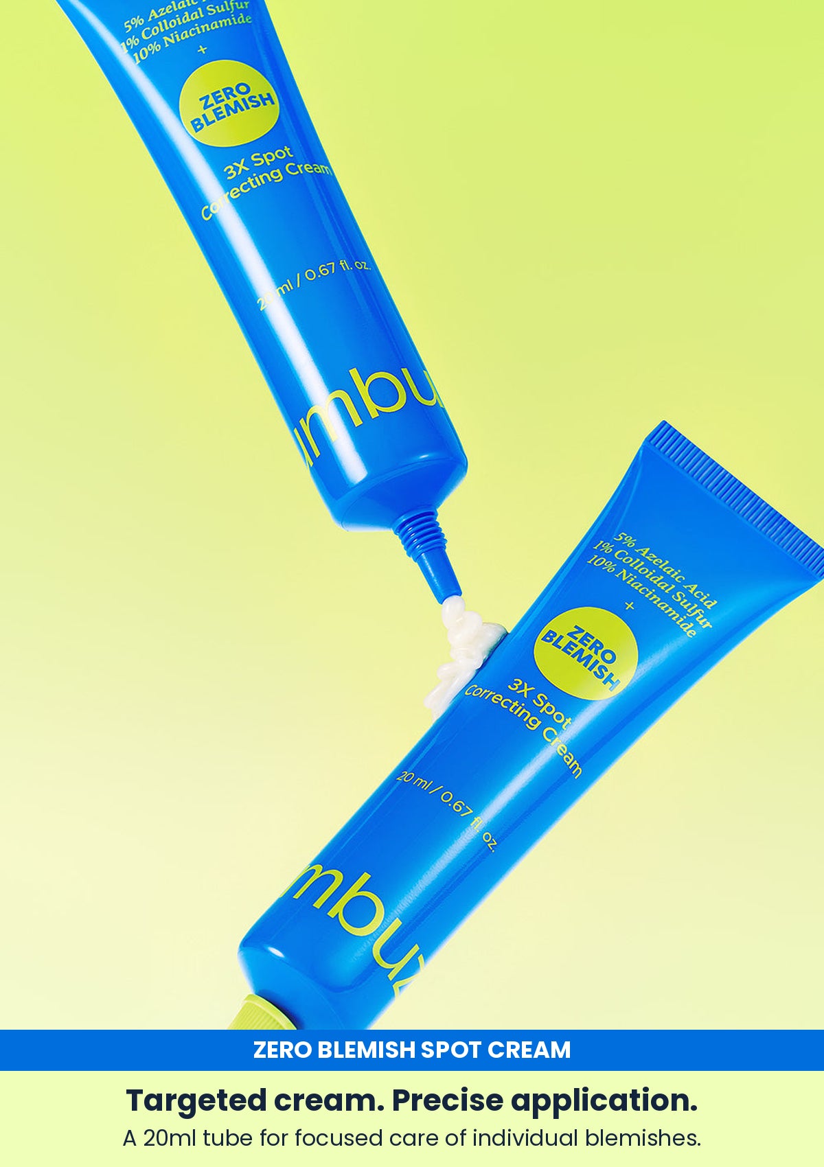 Numbuzin No.0 blue spot cream tubes and cream texture
