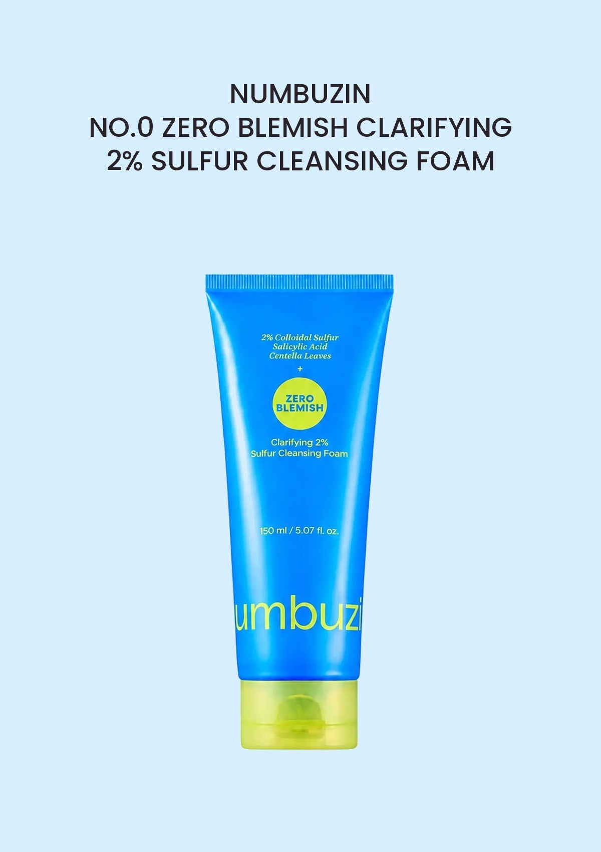 NUMBUZIN No.0 Zero Blemish Clarifying 2% Sulfur Cleansing Foam 150ml
