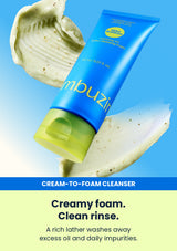 Numbuzin No.0 sulfur cleansing foam blue tube and creamy texture