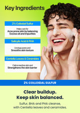 Numbuzin No.0 cleansing foam with sulfur salicylic acid PHA centella and ceramides