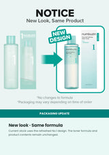 Numbuzin No.1 toner old and new packaging comparison