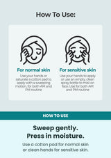 How to apply Numbuzin No.1 calming herb toner with hands or a cotton pad