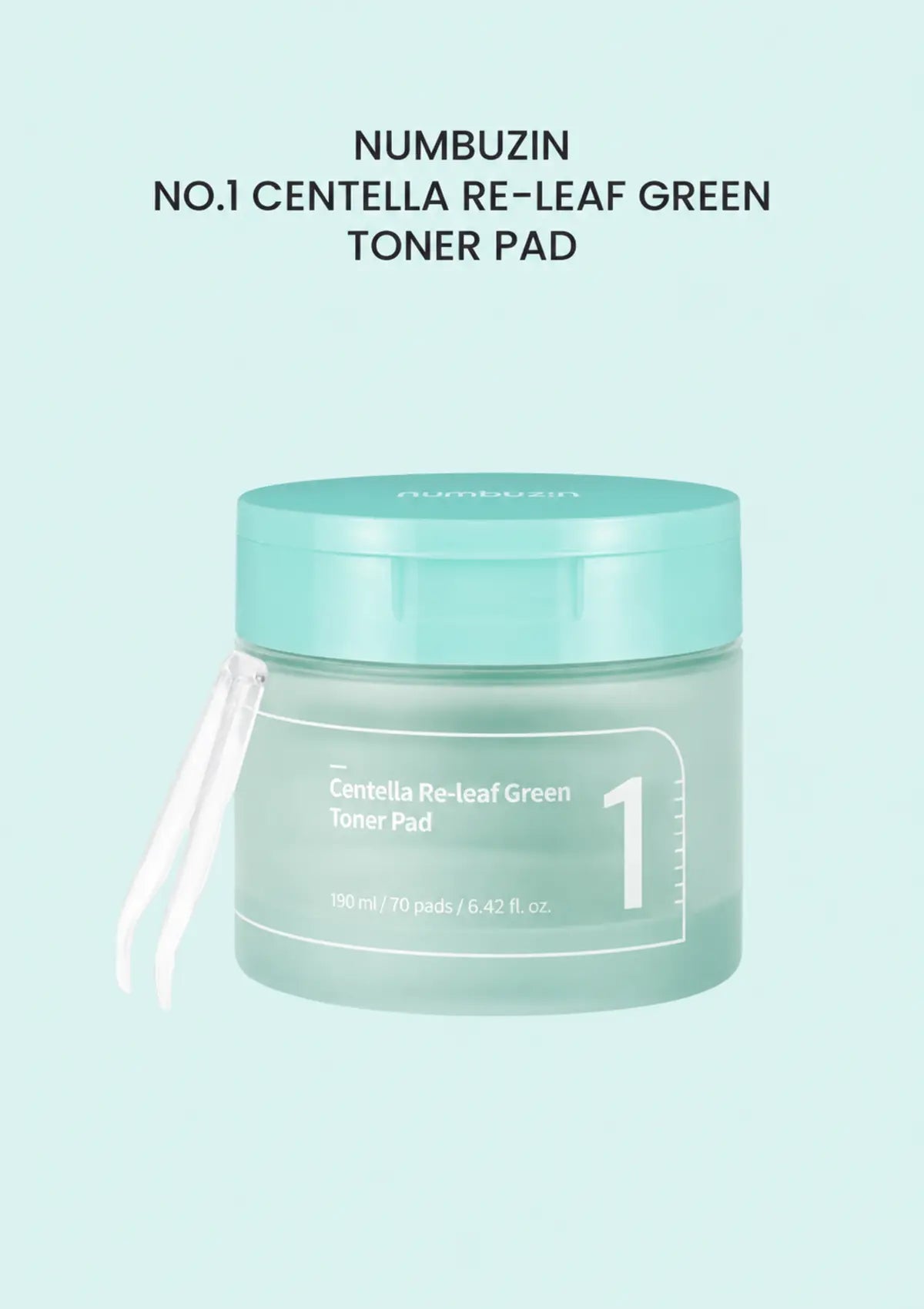 NUMBUZIN No.1 Centella Re-leaf Green Toner Pad 190ml (1 Box = 70 Pads)