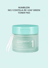 NUMBUZIN No.1 Centella Re-leaf Green Toner Pad 190ml (1 Box = 70 Pads)