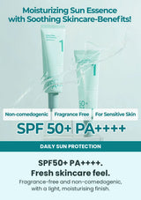 Numbuzin No.1 Clear Filter Sun Essence SPF50+ PA++++ fragrance-free, non-comedogenic moisturising sunscreen