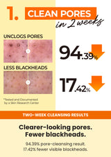 Numbuzin No.1 two-week pore and visible-blackhead cleansing results