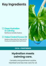 Numbuzin No.1 Centella Re-leaf Green Toner Pad — Hydration meets calming care. Centella and panthenol soothe. Heartleaf and tea tree care for oil.