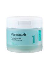 Numbuzin No.1 Centella Re-leaf Green Toner Pad 190ml, 70 pads — white-cap jar packshot