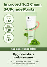 Numbuzin No.2 Cica Ceramide Repair Cream upgrade with 20 percent more volume, Cica and after-care benefits