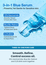 Numbuzin No.3 Blue Bio-Retinol Pore Refining Serum (1 Pack = 1.3ml x 10 Pieces) — three-in-one pore care