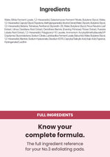 Numbuzin No.3 Bifida Bakuchiol Exfoliating Toner Pad (190ml) — full ingredients