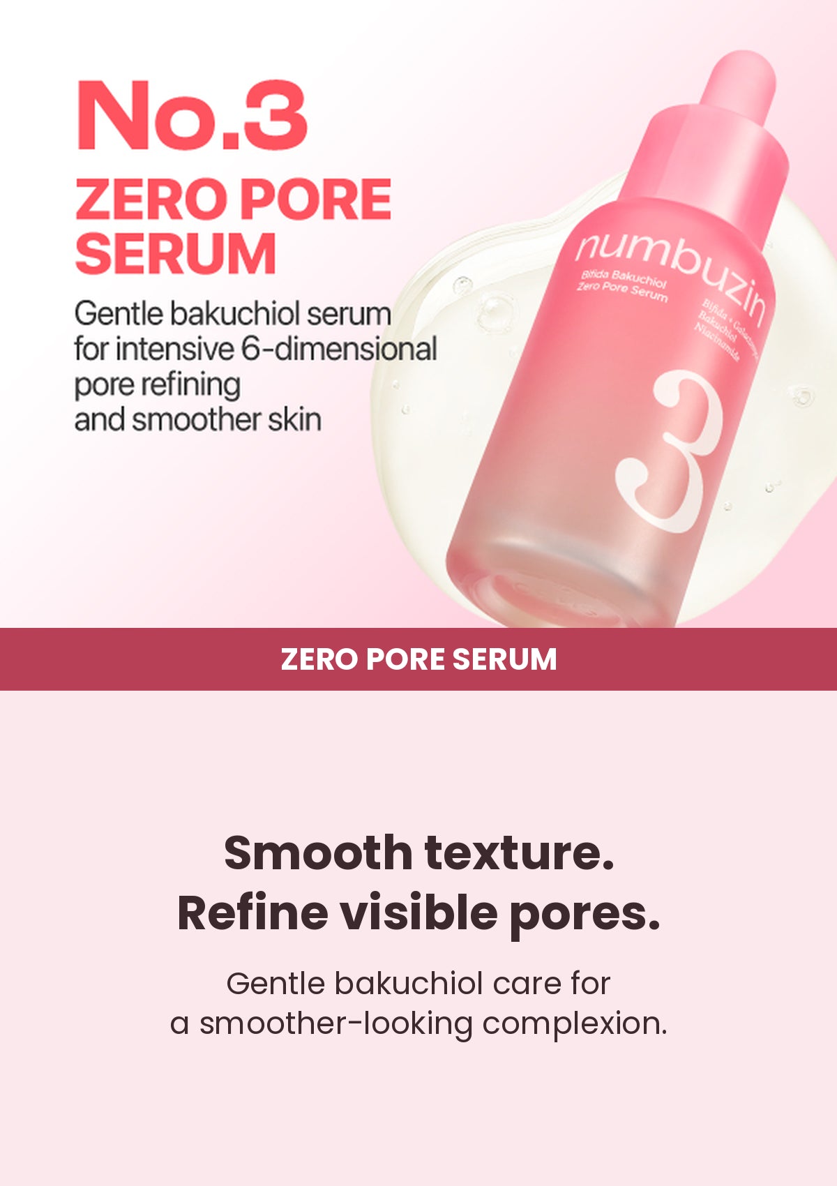 Numbuzin No.3 Bifida Bakuchiol Zero Pore Serum 30ml — zero pore serum