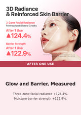 Numbuzin No.3 Milky Toner three-zone radiance and skin-barrier results after one use