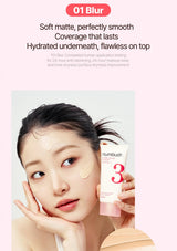 Numbuzin No.3 Tone-Up Sun Serum 01 Blur soft matte coverage on skin
