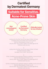 Numbuzin No.3 Tone-Up Sun Serum Dermatest, non-comedogenic and low-irritation testing