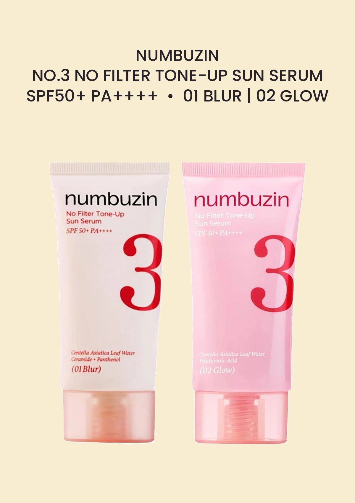 NUMBUZIN No.3 No Filter Tone-Up Sun Serum 01 Blur and 02 Glow 50ml