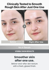 Numbuzin No.4 Ceramide AHA serum before-and-after texture results after one use