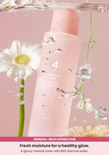 Numbuzin No.4 Hydrating Glow Mineral Toner bottle in a fresh watery setting