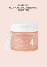 Numbuzin No.4 Pore Zero Peeled Egg Toner Pads 190ml in preserved COCOMO artwork