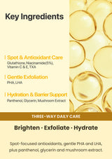 Numbuzin No.5 brightening, gentle exfoliating and hydrating ingredient groups