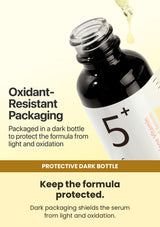 Numbuzin No.5+ Vitamin Concentrated Serum 30ml — protective dark bottle: Keep the formula protected.