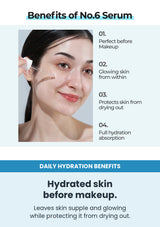 Numbuzin No.6 serum benefits for glowing hydrated skin and preparation before makeup
