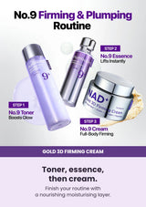 Toner, essence, then cream. Finish your routine with a nourishing moisturising layer.
