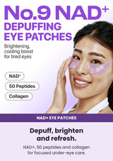 NUMBUZIN No.9 eye patches — Depuff, brighten and refresh. NAD+, 50 peptides and collagen for focused under-eye care.
