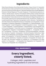 NUMBUZIN No.9 eye patches — Every ingredient, clearly listed. Collagen, NAD+, peptides and hydrating ingredients in one formula.
