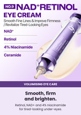 NUMBUZIN No.9 eye10 — Smooth, firm and brighten. Retinol, NAD+ and 4% niacinamide for tired-looking under-eyes.