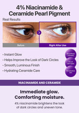 NUMBUZIN No.9 eye10 — Immediate glow. Comforting moisture. 4% niacinamide brightens the look of dark circles and uneven tone.