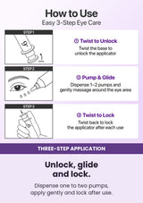 NUMBUZIN No.9 eye10 — Unlock, glide and lock. Dispense one to two pumps, apply gently and lock after use.