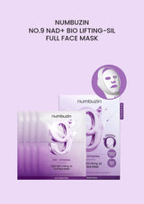 NUMBUZIN No.9 NAD+ Bio Lifting-sil Full Face Mask (1 Box = 4 Masks)